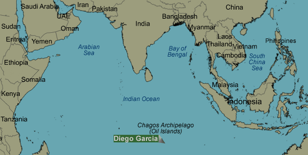 ユダヤ侵略国家、米国が印度洋の英領ディエゴ・ガルシアにバンカーバスター弾を満載したコンテナを