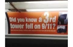 911内部犯行：この看板がロンドン中に氾濫している模様です。