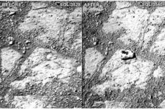 だーかーらー偽火星探査のロケ現場の核実験場跡で、鳥かなんかが石を掴んで落としたんでしょ、