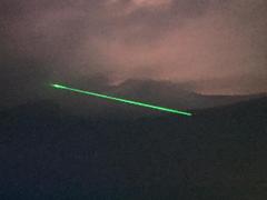 桜島のレーザー光線