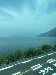 今日の桜島。火山灰で見えません。